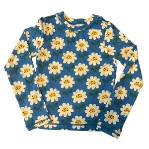Hanna Andersson long sleeve rash guard swim suit daisy printed size 10